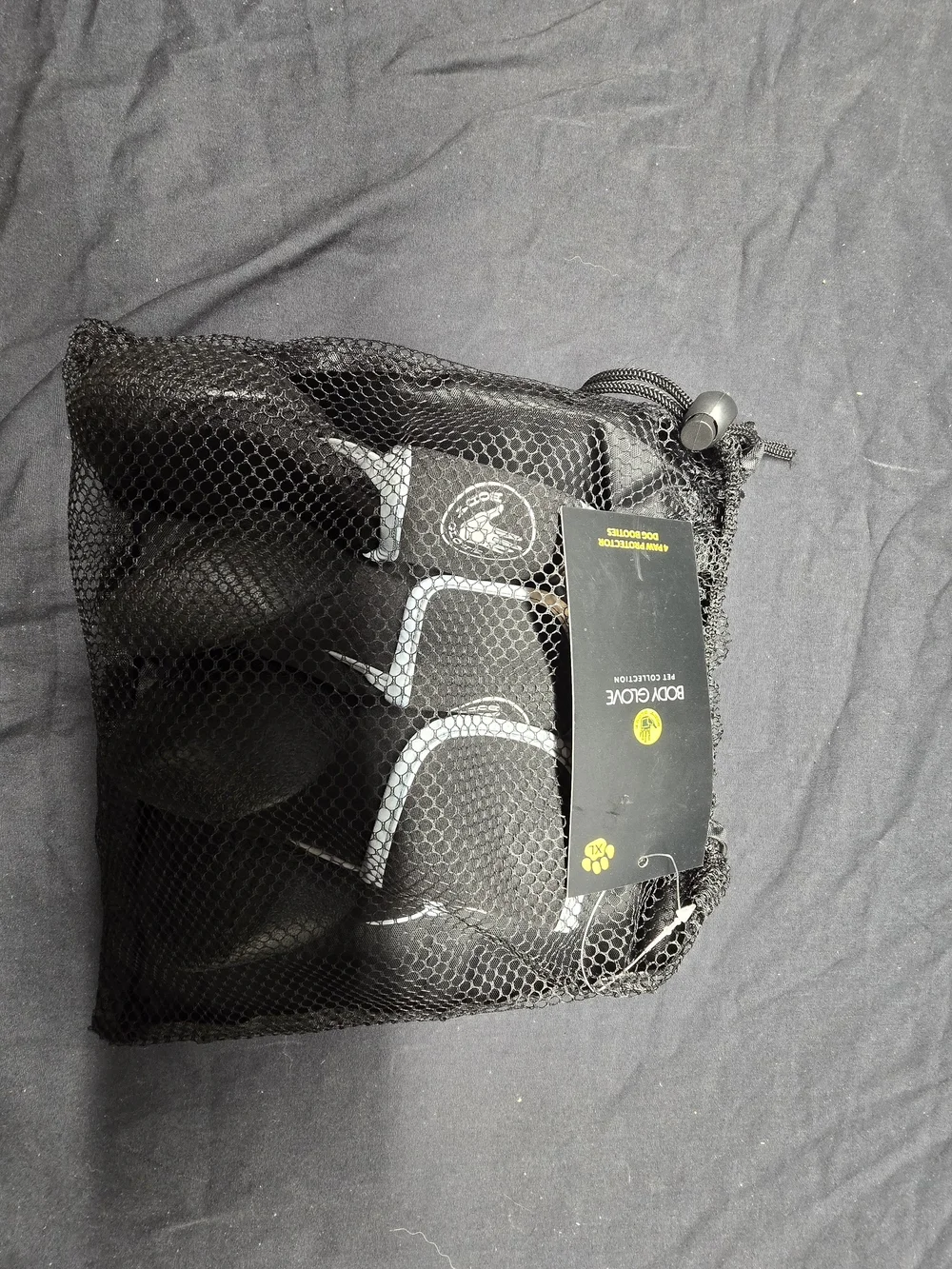 Body Glove Black Dog Paw Protectors with Reflective Trim